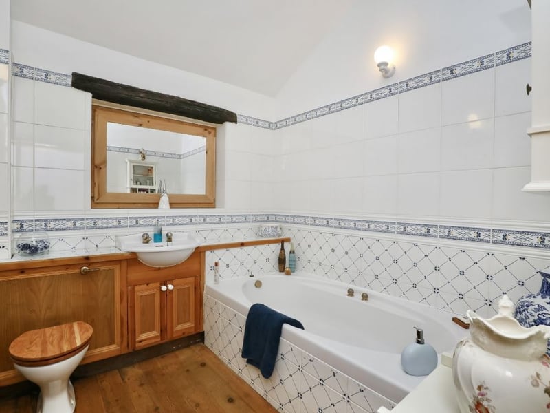 The bathroom at the bungalow in Beighton, Sheffield, which is on the market for £670,000. Photo: Yopa