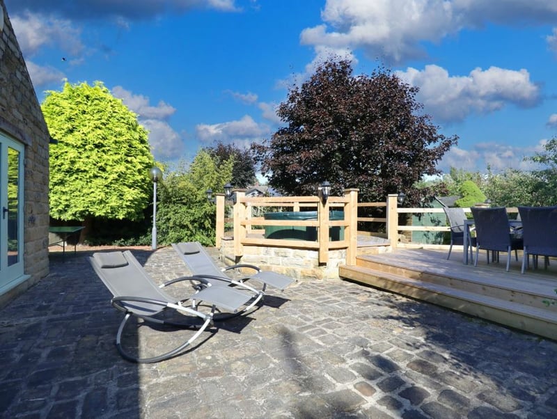 The patio area at the bungalow in Beighton, Sheffield, which is on the market for £670,000. Photo: Yopa