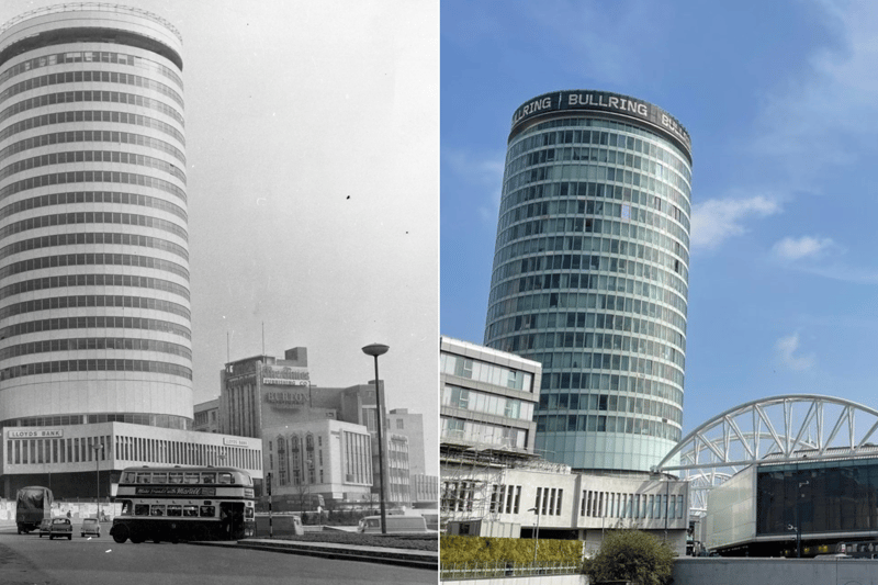 Birmingham’s historic Rotunda, which has stood round and proud for decades, is shown in 1965 when it opened, and the modern day
