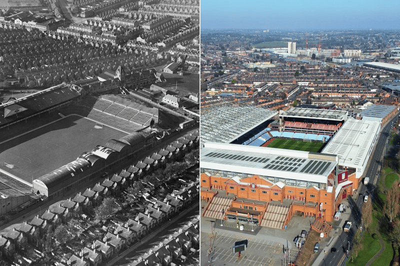 Two aerial shots show the home of Aston Villa in 1951 and in 2023. It’s fair to say Birmingham’s biggest football stadium has undergone quite the transformation over the years
