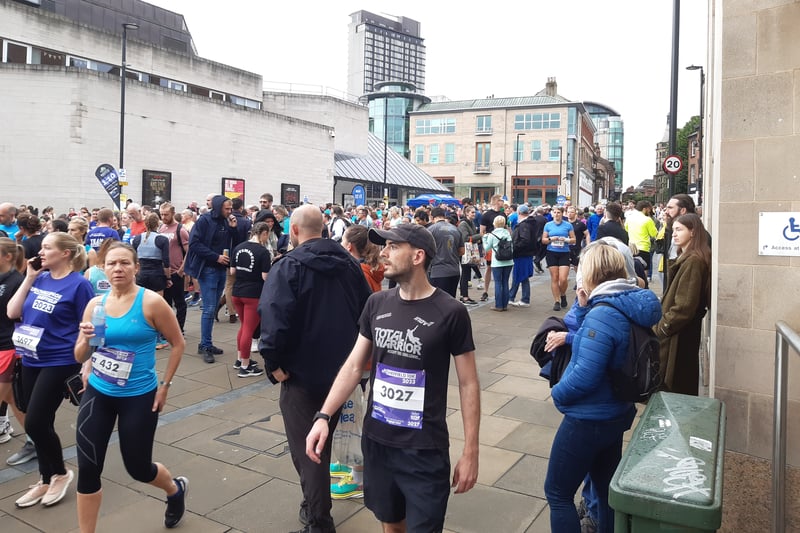 Runners gather before setting off to run the Sheffield 10k, Picture: David Kessen, National World