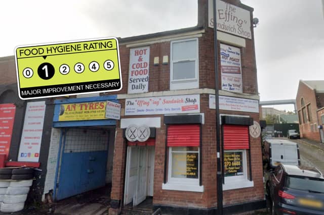Effingham Road Sandwich Shop has been handed the second worst food hygiene rating following an inspection earlier this year. 