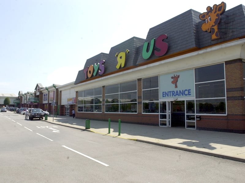 Toys "R" Us at Meadowhall Retail Park, Sheffield, in July 2003. The company filed for bankruptcy in 2017 and 2018, closing its stores in the US, UK and Australia. In 2021, it was announced that the name was making a comeback in the US, with plans to open more than 400 stores.