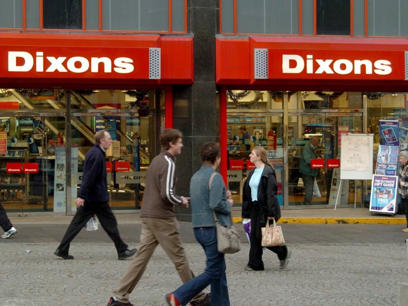 Dixons on Fargate in Sheffield city centre. Dixons was founded in 1937 but disappeared from British high streets in the mid-noughties