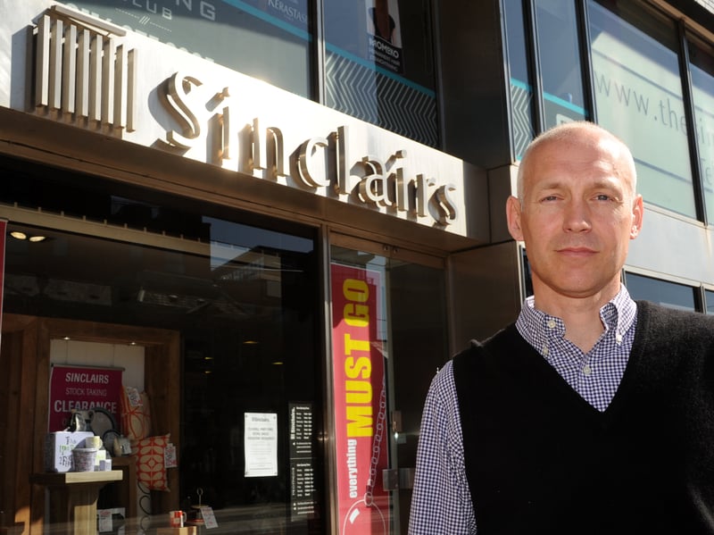 Christian Sinclair, outside the old Sinclairs department store on Glossop Road, in Sheffield city centre. The store, which was famous for selling luxury goods, had been there for more than 50 years, from  1967 until 2019, when it moved to new premises on Ecclesall Road. Sinclairs is still trading.
