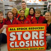 Staff at the old Woolworths store in Hillsborough, Sheffield, on their last day of trading. It is one of many big names to have disappeared from the city's high streets in recent years