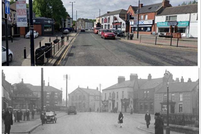 Hetton Front Street - undated and in 2022.