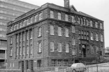 Finnieston Secondary School was originally built in 1902 with the premises being vacated in 1971. The building was then demolished to make way for the Clydeside Expressway. 