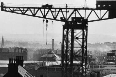 The Finnieston Crane is a recognisable feature of Glasgow with it being pictured here in 1955. It has been retained as part of the city’s shipbuilding heritage. 