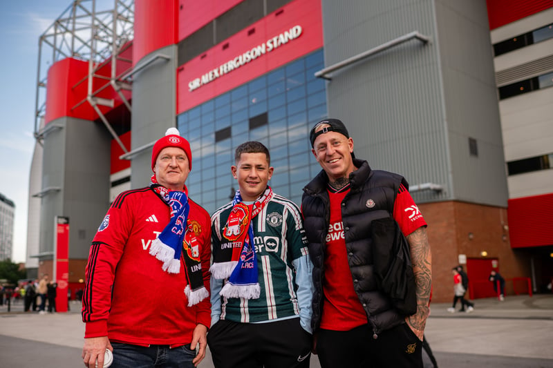 Manchester United fans arrive ahead of the Carabao Cup Third Round match between Manchester United and Crystal Palace