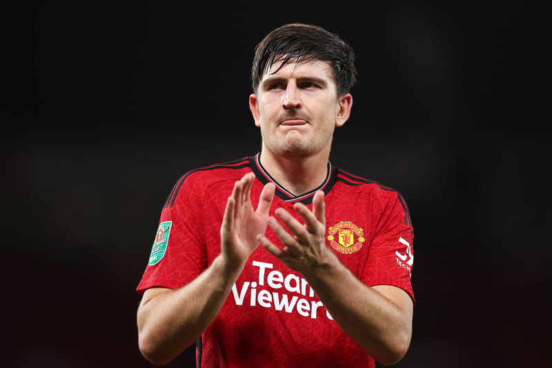 Harry Maguire of Manchester United applauds the fans 