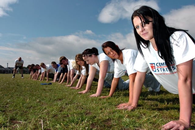 Jessica Tait, from West Rainton, with fellow students on a sponsored fitness event raising money for the charity Combat Stress in 2011.