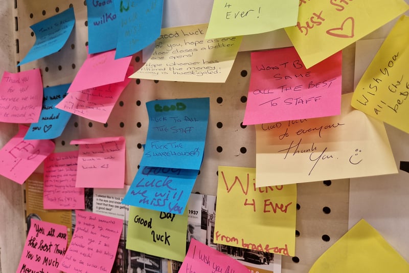 Scores of notes have been left by customers telling staff they will be missed as much as their store.