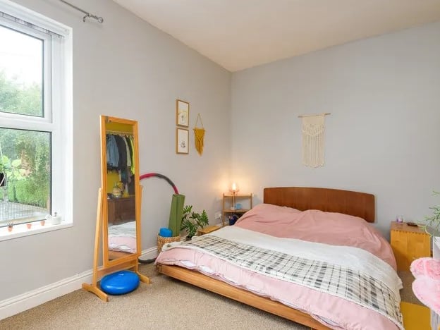 The bedroom is spacious and has plenty of additional space for other items. (Photo courtesy of Whitehornes Estate Agents)