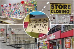 The entrance to Haymarket's Wilko in Sheffield has a wall where customers can share their goodbyes 