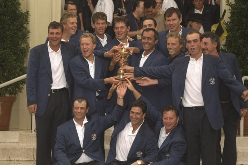 Two years later, in 1997, Europe were celebrating at home, with a win at Valderrama Golf Club,
Andalusia. Seve Ballesteros proved an inspirational captain, with Scotland's Colin Montgomerie providing the most points - 3.5 out of a possible 5. The final score was once again 14.5-13.5 to Europe.