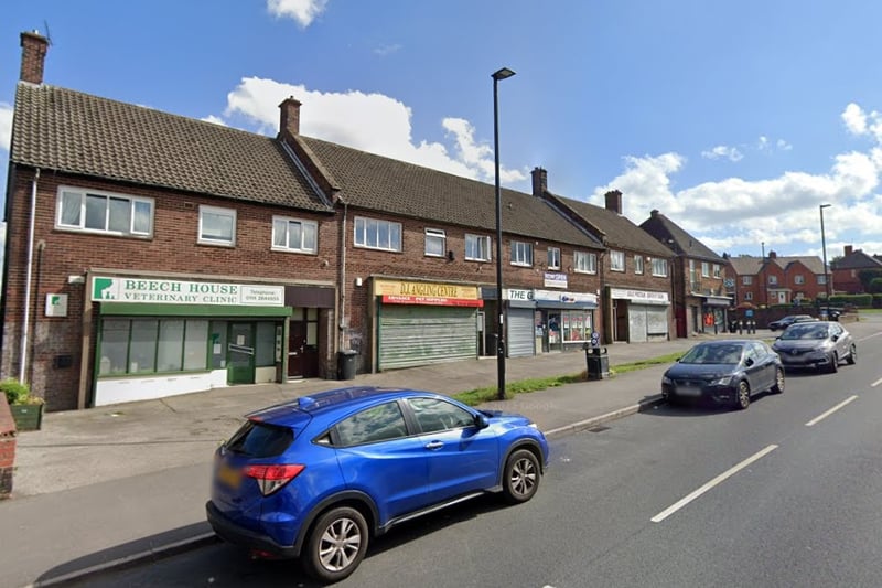 The joint third-highest number of reports of shoplifting offences in Sheffield in July 2023 were made in connection with incidents that took place on or near Greengate Lane, High Green, with 8