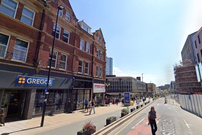 The fourth-highest number of reports of shoplifting offences in Sheffield in July 2023 were made in connection with incidents that took place on or near Pinstone Street, Sheffield city centre, with 7
