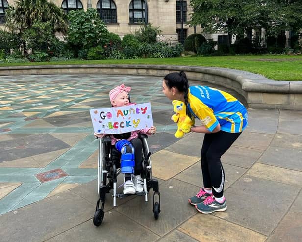 Aunt Rebecca Kudryk took on the Sheffield 10K to raise funds for The Children's Hospital Charity - a charity which has supported her five-year-old niece, Neiva, who is battling cancer.