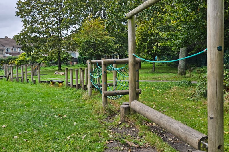 Located next to the playground in Troopers Hill Field, the obstacle course is the perfect spot for children to play and practice their balancing and climbing skills.