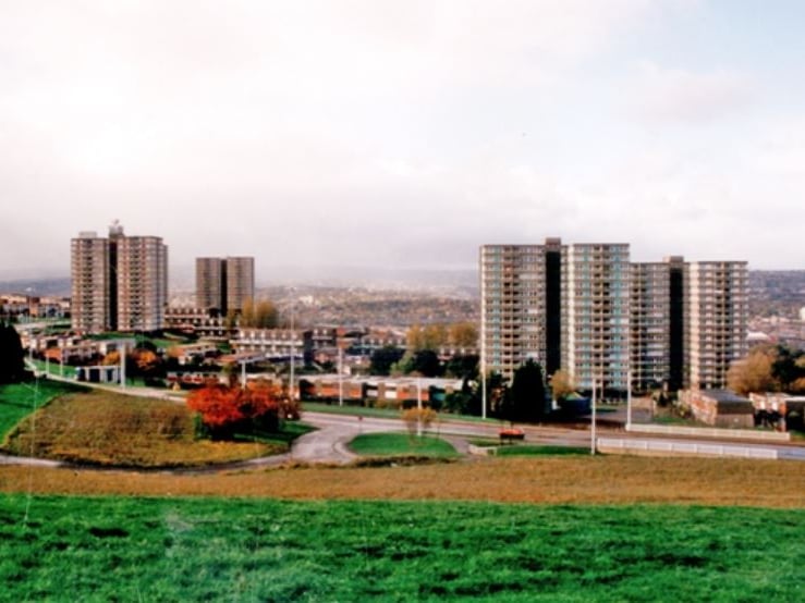 The Norfolk Park tower blocks, pictured from Park Grange Road in 2001 before they were demolished. Photo: Picture Sheffield/Steven Smith