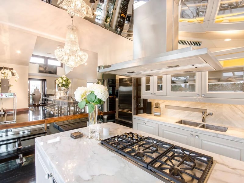 The luxury kitchen inside the property 