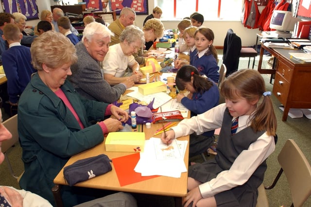 Grandparents went back to school for this day of learning at Sunderland High School in 2003.