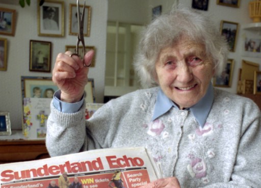 Seaham grandmother Florence Islip who was still doing a paper round aged 81 in 2002.