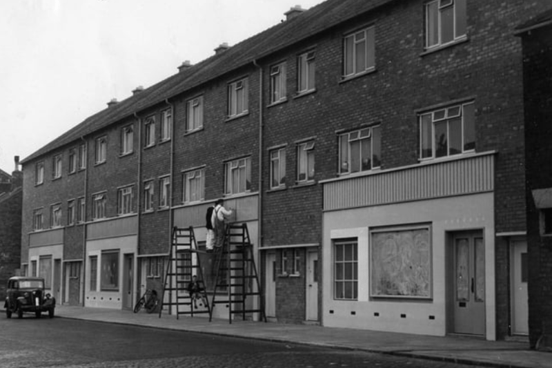 Flats in Jarrow High Street got our photographer's attention in August 1955. Photo: Shields Gazette