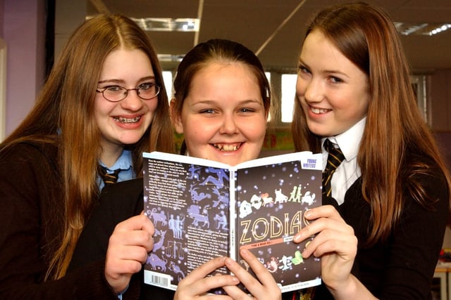 Laura Bulmer, 13, from Farringdon Community School was winner in a poetry competition 20 years ago.
Here she is with runners-up Jade Wood, left, and Sarah Palin.