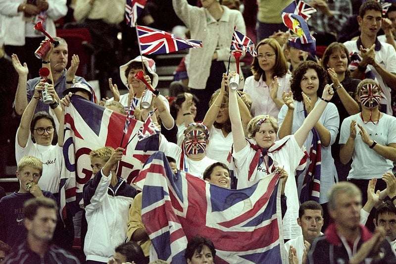 24 Sep 1999:  The Great Britain fans watch the action during the Great Britain v South Africa, Davis Cup match from the National Indoor Arena, Birmingham, England. The match finished in a 4-1 win to Great Britain.  \ Mandatory Credit: Clive Brunskill /Allsport