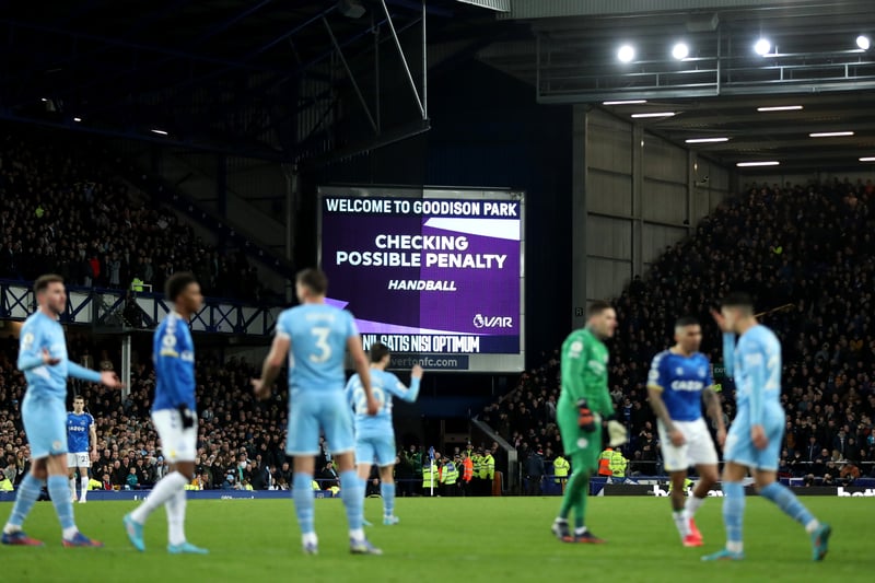 VAR officials apologise to Everton for not giving a Rodri handball as a penalty.