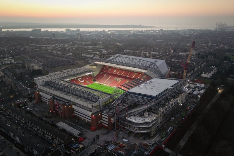 An incredible aerial view of the famous stadium ahead of the Merseyside Derby earlier this year.