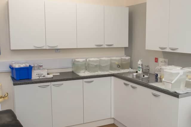The current, basic kitchen facilities for families.
