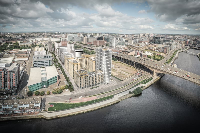 The new development would include residential, purpose-built student accommodation, and commercial uses, with associated landscaping and public realm on a brownfield site at Central Quay as part of a major urban regeneration project.