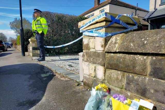 The scene in Greenhill following Marcia Grant's death in April 2023. Picture: Alastair Ulke