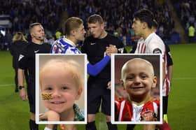 Sunderland fans have launched a fund to raise money in memory of Jude Mellon-Jameson, left, after Owls fans did the same for Bradley Lowery, right. Main Picture: Steve Ellis. Inset picture of Jude: Lucy Mellon. Inset picture of Bradley: Anna Gowthorpe/PA Wire
