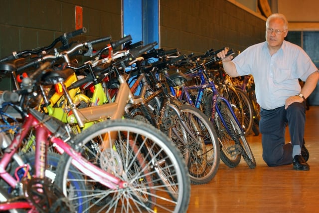 More than 70 bikes made up part of the auction at Nissan Sports Centre in 2003.
The police auction had more than 500 lots and here is Denis Heron from Bolam's Auctioneers at the event.
