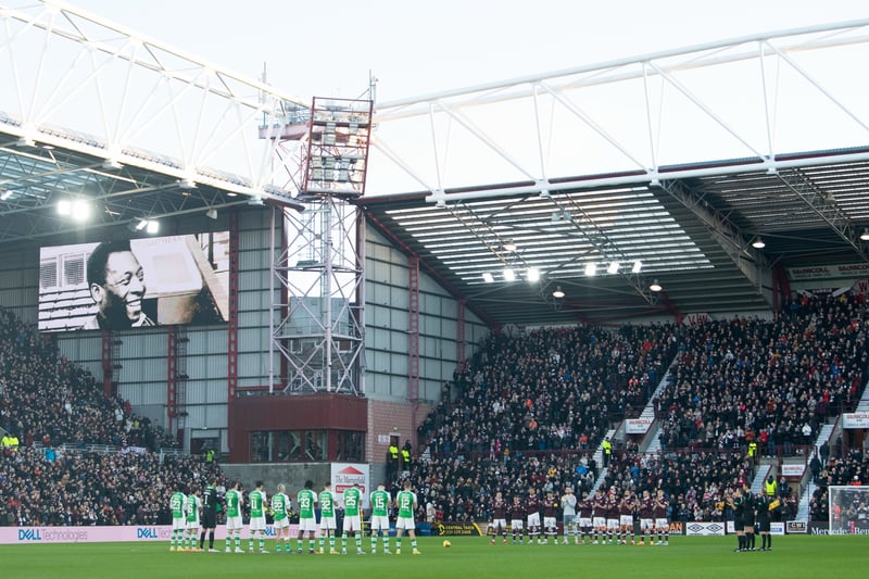 Tynecastle welcomed 18,890 fans to watch Hearts beat Hibs 3-0. 