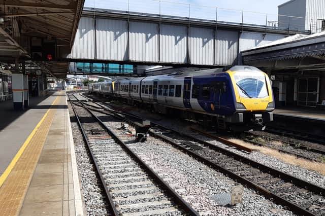 Sheffield Station in Sheffield city centre. A number of companies, including Northern Rail, East Midlands Railway and Transpennine Express, will be affected by strike action in April.