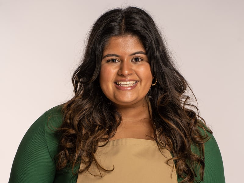 Dog lover Dana has been bubbly during her time in the competition, but not a standout with 33/1 odds. Her deep dish biscuit pizza looked incredible but her bakes sometimes need more balance to the flavours, not one to discount entirely but Dana would need to improve week-on-week to stand a chance.