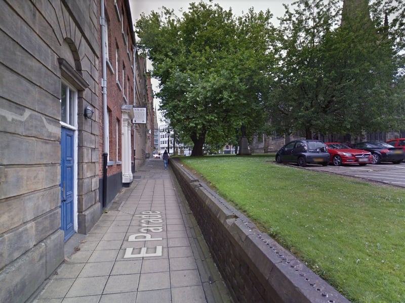 The joint-highest number of reports of offences that took place in Sheffield in August 2023 were made in connection with incidents that took place on or near East Parade, Sheffield city centre, with 34