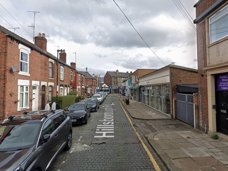 The joint tenth-highest number of reports of offences that took place in Sheffield in August 2023 were made in connection with incidents that took place on or near Hillsborough Road, Hillsborough, with 15