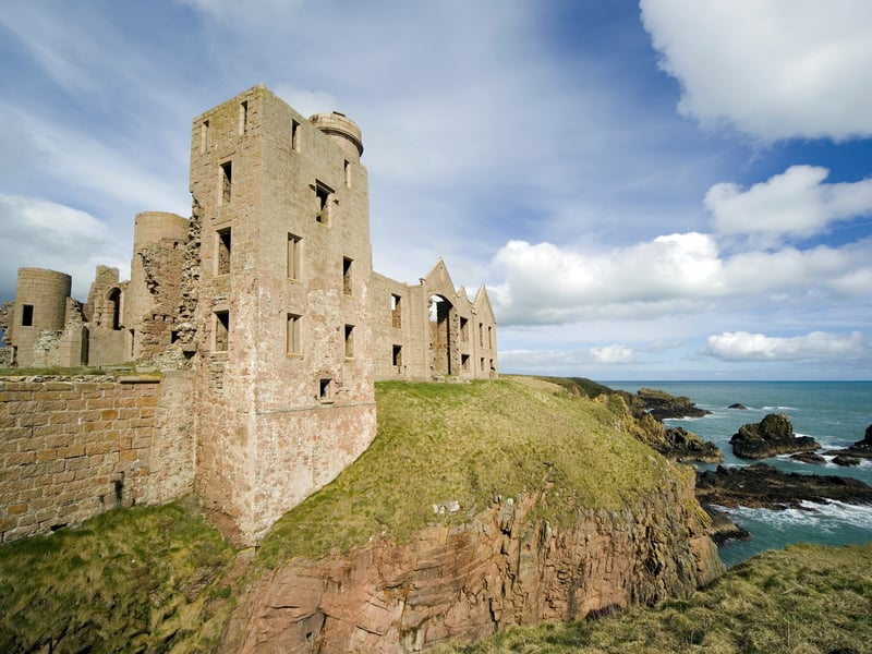 New Slains Castle can be found in Cruden Bay, a beautiful village situated roughly a half hour’s drive north of Aberdeen. The original castle, which was named Bowness, has been reconstructed several times since its initial construction in 1597. Bowness may mean “Bold Promontory” and it has been tied to Old Norse.