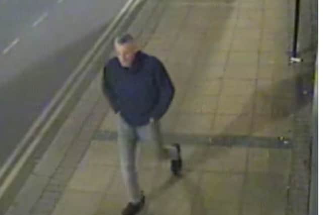 The man pictured, who is in his 60s, was spotted on CCTV walking towards University Square roundabout at 2.29am. He was found unconscious at 7am on Martin Street, Upperthorpe.