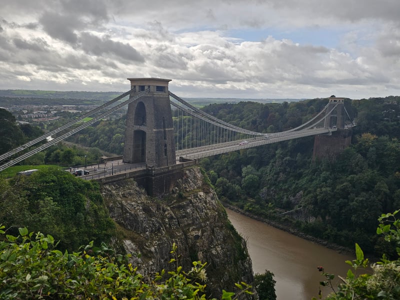 The ghost of Brunel wearing his famous tall hat and cloak is said to reside at a vantage point in Leigh Woods, which overlooks the bridge. There have also been sightings of the spirits of those who have ended their lives by jumping from the bridge to the gorge below. The most known one is a man who is often seen wandering through the woods and always heading to the end of the suspension bridge.
