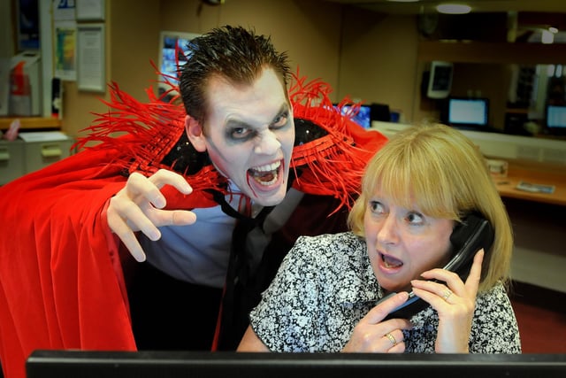 Free tickets were being offered for a performance of Dracula at the Customs House for any with Stoker as their surname. Daniel Clifford and box office Dianne Jackson were in the picture in 2013