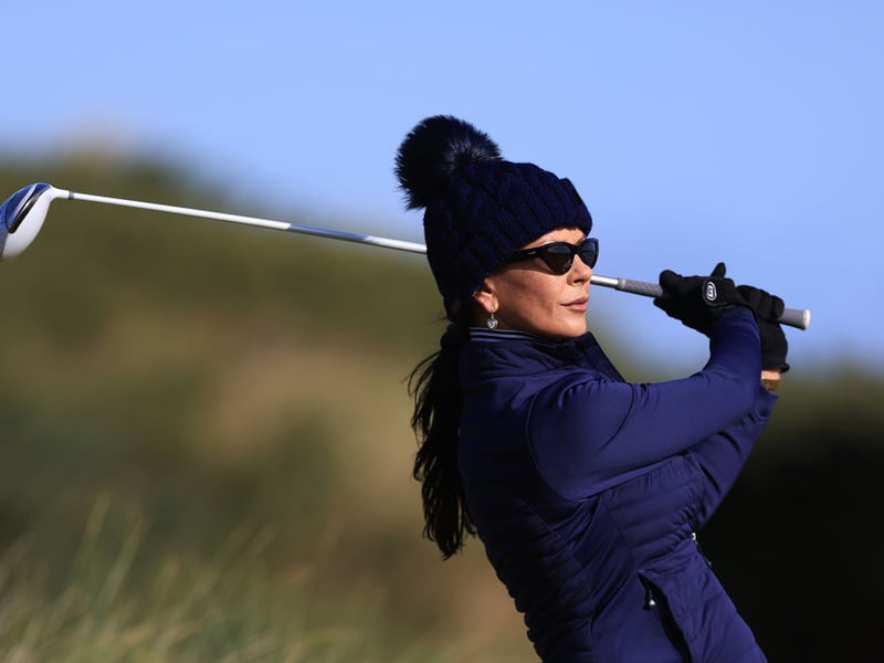 Hollywood actress Catherine Zeta-Jones tees off.