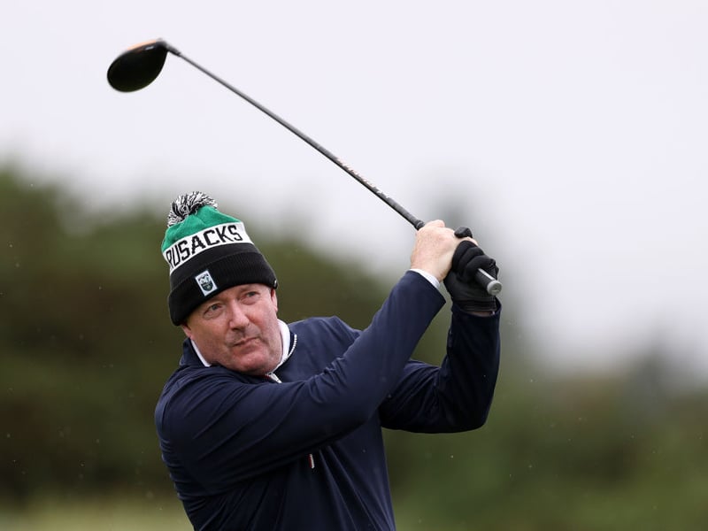 Journalist and television personality Piers Morgan wore a hat from St Andrews hotel Rusacks.