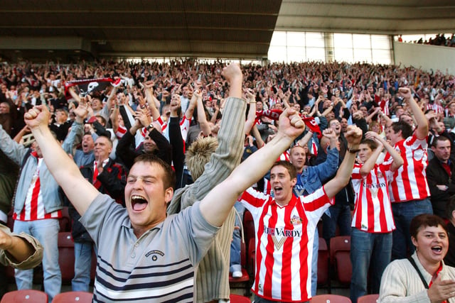 Fans celebrate an away win against Boro in 2005.